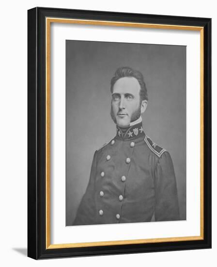 Digitally Restored Print of Thomas Stonewall Jackson as a Young Officer-null-Framed Art Print