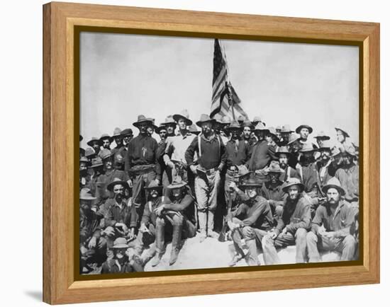 Digitally Restored Vector Artwork of Theodore Roosevelt And the Rough Riders-Stocktrek Images-Framed Premier Image Canvas