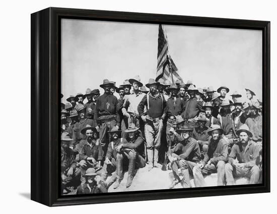 Digitally Restored Vector Artwork of Theodore Roosevelt And the Rough Riders-Stocktrek Images-Framed Premier Image Canvas