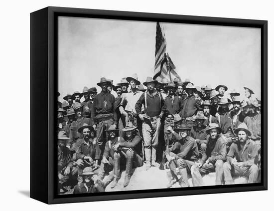 Digitally Restored Vector Artwork of Theodore Roosevelt And the Rough Riders-Stocktrek Images-Framed Premier Image Canvas