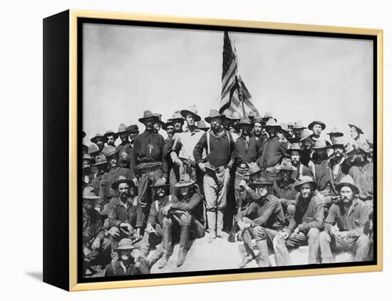 Digitally Restored Vector Artwork of Theodore Roosevelt And the Rough Riders-Stocktrek Images-Framed Premier Image Canvas