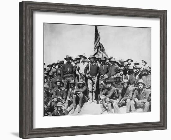 Digitally Restored Vector Artwork of Theodore Roosevelt And the Rough Riders-Stocktrek Images-Framed Photographic Print