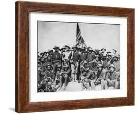 Digitally Restored Vector Artwork of Theodore Roosevelt And the Rough Riders-Stocktrek Images-Framed Photographic Print