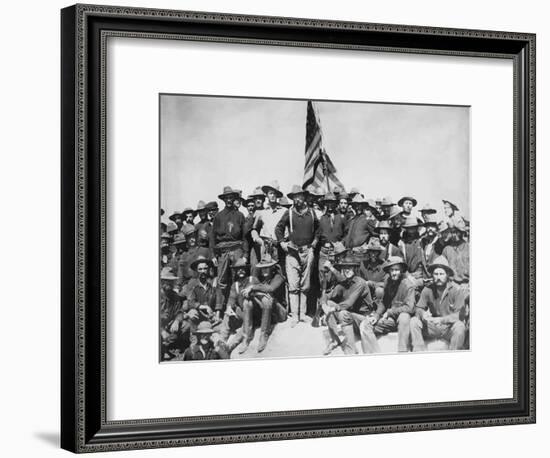 Digitally Restored Vector Artwork of Theodore Roosevelt And the Rough Riders-Stocktrek Images-Framed Photographic Print