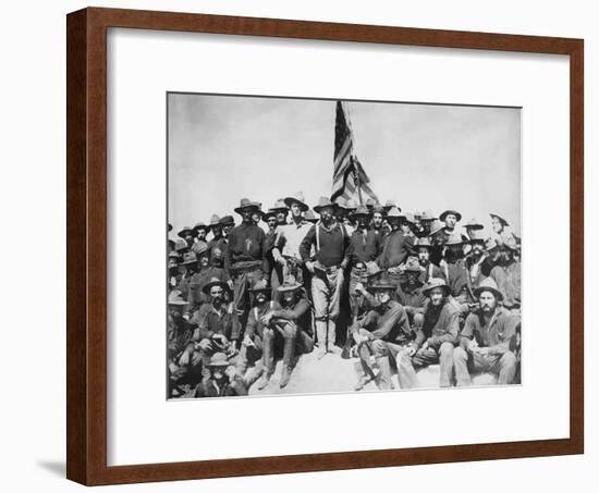 Digitally Restored Vector Artwork of Theodore Roosevelt And the Rough Riders-Stocktrek Images-Framed Photographic Print