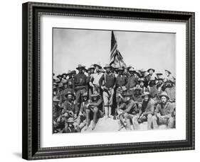 Digitally Restored Vector Artwork of Theodore Roosevelt And the Rough Riders-Stocktrek Images-Framed Photographic Print
