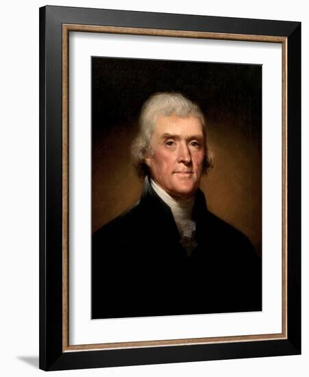 Digitally Restored Vector Painting of President Thomas Jefferson-Stocktrek Images-Framed Photographic Print
