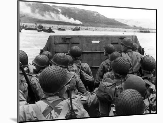 Digitally Restored Vector Photo of American Troops in a Landing Craft-Stocktrek Images-Mounted Photographic Print