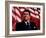 Digitally Restored Vector Photo of President Ronald Reagan in Front of American Flag-Stocktrek Images-Framed Photographic Print