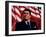 Digitally Restored Vector Photo of President Ronald Reagan in Front of American Flag-Stocktrek Images-Framed Photographic Print