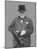 Digitally Restored Vector Photo of Sir Winston Churchill with a Tommy Gun-Stocktrek Images-Mounted Photographic Print