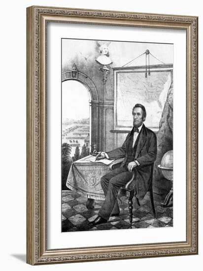 Digitally Restored Vintage Civil War Print of President Abraham Lincoln-null-Framed Art Print