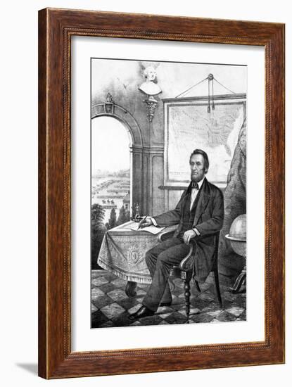 Digitally Restored Vintage Civil War Print of President Abraham Lincoln-null-Framed Art Print