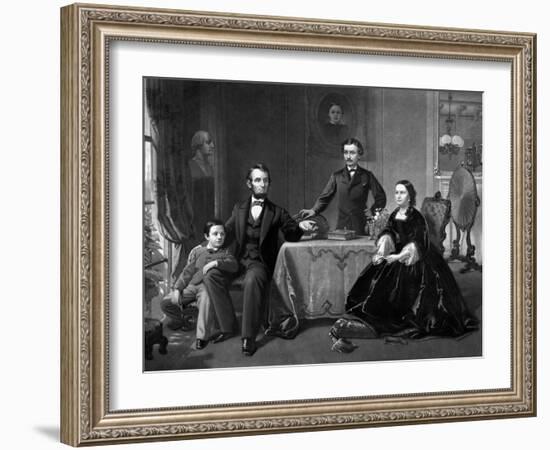 Digitally Restored Vintage Print of President Abraham Lincoln And His Family-Stocktrek Images-Framed Photographic Print