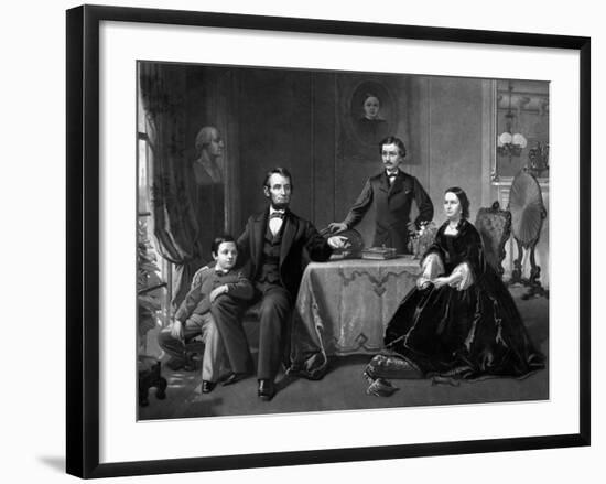 Digitally Restored Vintage Print of President Abraham Lincoln And His Family-Stocktrek Images-Framed Photographic Print