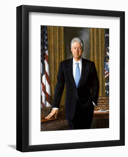 Digitally Restored White House Painting of President Bill Clinton-null-Framed Premium Giclee Print