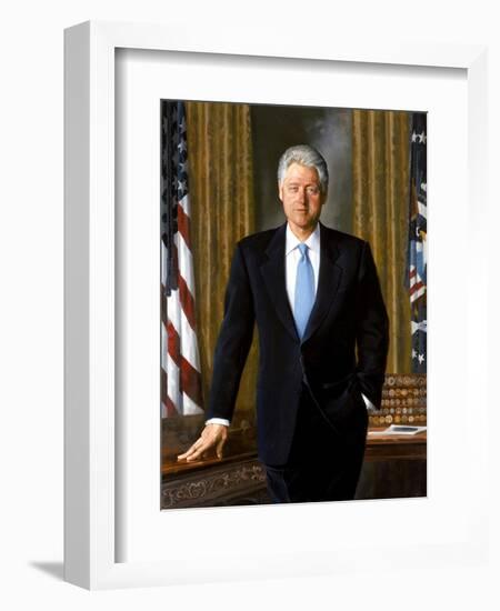Digitally Restored White House Painting of President Bill Clinton-null-Framed Premium Giclee Print