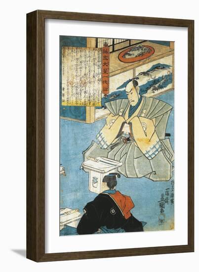 Dignitary before His Ceremonial Sword, by Utagawa Kunisada-Utagawa Kunisada-Framed Giclee Print