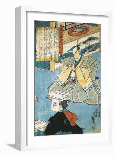 Dignitary before His Ceremonial Sword, by Utagawa Kunisada-Utagawa Kunisada-Framed Giclee Print