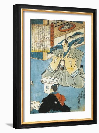 Dignitary before His Ceremonial Sword, by Utagawa Kunisada-Utagawa Kunisada-Framed Giclee Print
