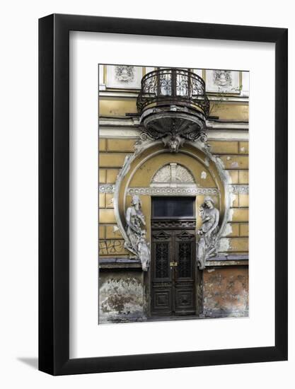 Dilapidated Art Nouveau Building, Riga Latvia-KerinF-Framed Photographic Print