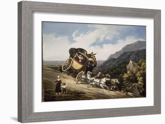 Diligence versant dans un précipice-Hippolyte Lecomte-Framed Giclee Print