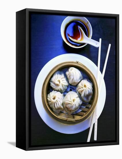 Dim Sum in Bamboo Steamer (China)-Dorota & Bogdan Bialy-Framed Premier Image Canvas