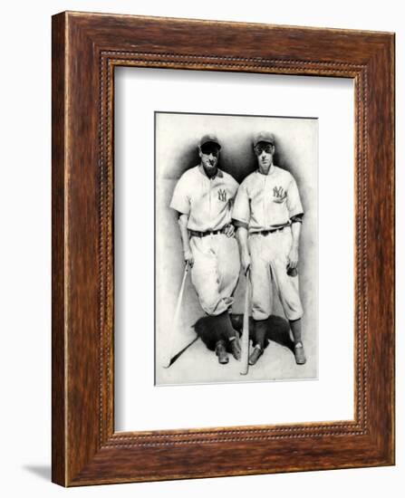 Dimaggio and Gehrig-Allen Friedlander-Framed Premium Giclee Print