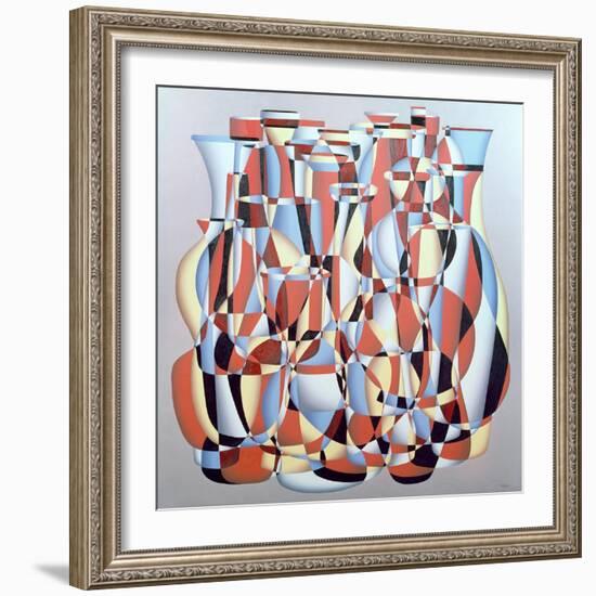 Dimentional Transposition, Vermillion Cerulean-Brian Irving-Framed Giclee Print