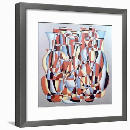 Dimentional Transposition, Vermillion Cerulean-Brian Irving-Framed Giclee Print