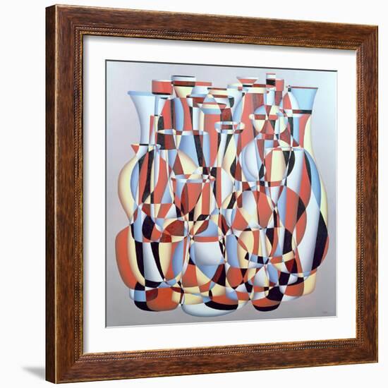 Dimentional Transposition, Vermillion Cerulean-Brian Irving-Framed Giclee Print