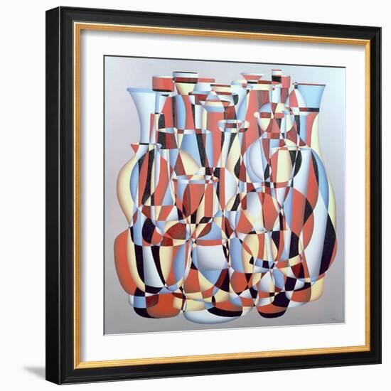 Dimentional Transposition, Vermillion Cerulean-Brian Irving-Framed Giclee Print