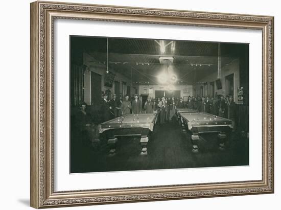 Dimly Lit Pool Hall--Framed Art Print