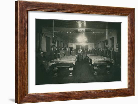 Dimly Lit Pool Hall-null-Framed Art Print