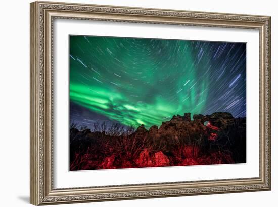 Dimmuborgir Lava Formation Northern Lights Akureyri North Iceland Europe-Renato Granieri-Framed Photographic Print