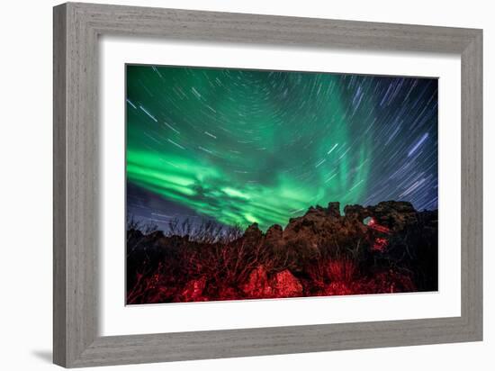 Dimmuborgir Lava Formation Northern Lights Akureyri North Iceland Europe-Renato Granieri-Framed Photographic Print