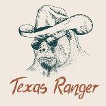 Gorilla like a Texas Ranger Dressed in Sheriff Hat.Prints Design for T-Shirts-Dimonika-Art Print