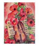 Violin and Poppies-Dina Cuthbertson-Art Print