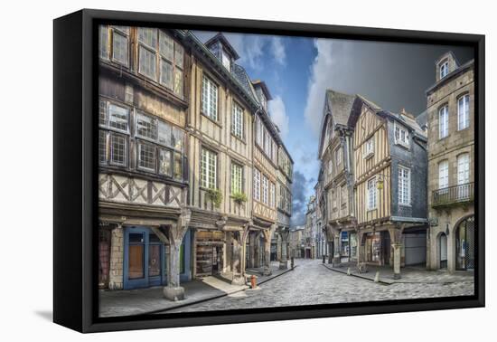 DINAN , place des Merciers.-Philippe Manguin-Framed Premier Image Canvas