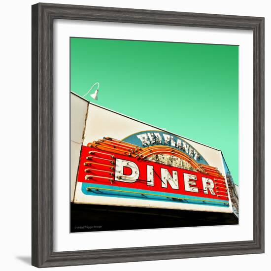 Diner Neon Retro Sign in America-Salvatore Elia-Framed Photographic Print