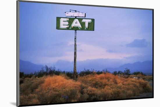Diner Sign in Mojave Desert-Paul Souders-Mounted Photographic Print