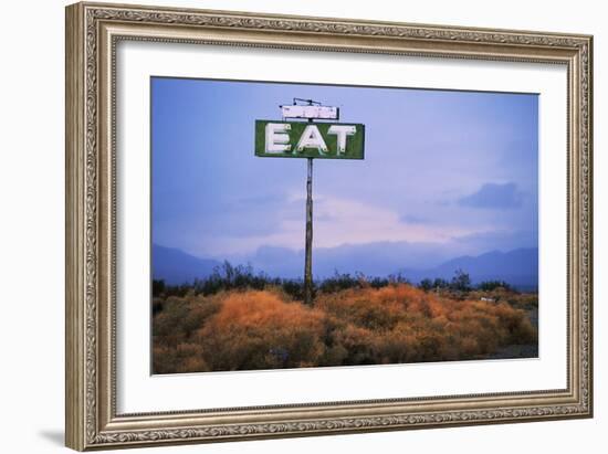 Diner Sign in Mojave Desert-Paul Souders-Framed Photographic Print