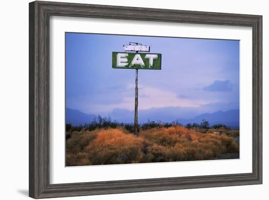 Diner Sign in Mojave Desert-Paul Souders-Framed Photographic Print