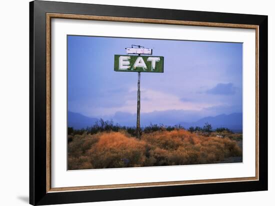 Diner Sign in Mojave Desert-Paul Souders-Framed Photographic Print