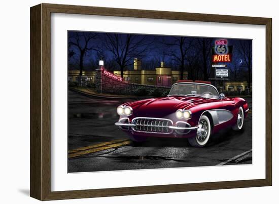 Diners and Cars V-null-Framed Art Print