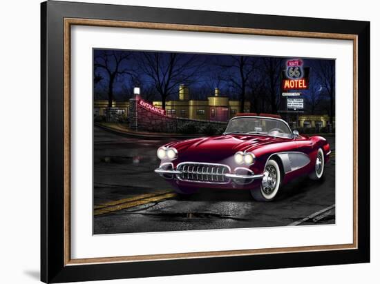 Diners and Cars V-null-Framed Art Print