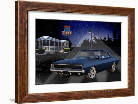 Diners and Cars VI-null-Framed Art Print