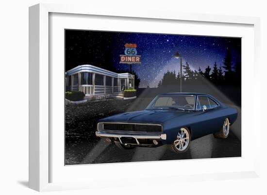 Diners and Cars VI-null-Framed Art Print