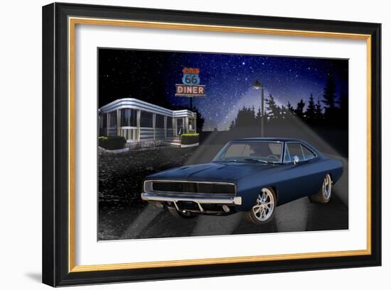 Diners and Cars VI-null-Framed Art Print