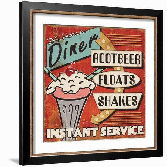 Diners and Drive Ins III-Pela Design-Framed Premium Giclee Print